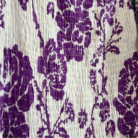 Charlotte Kellogg Ruby Smocked Midi Dress in Cotton Lavender Floral Size XL/2XL - Picture 5 of 11